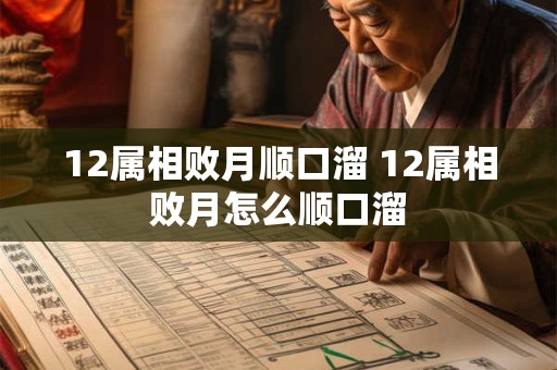 12属相败月顺口溜 12属相败月怎么顺口溜