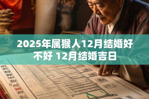 2025年属猴人12月结婚好不好 12月结婚吉日