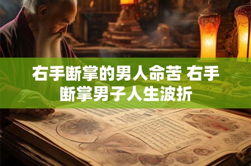 右手断掌的男人命苦 右手断掌男子人生波折