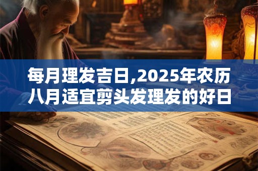 每月理发吉日,2025年农历八月适宜剪头发理发的好日子有哪些？