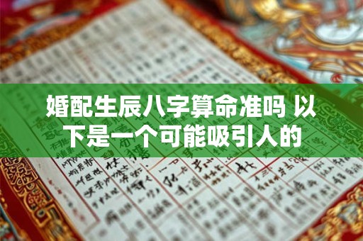 婚配生辰八字算命准吗 以下是一个可能吸引人的