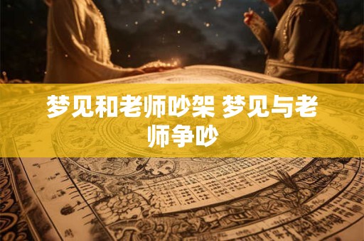 梦见和老师吵架 梦见与老师争吵
