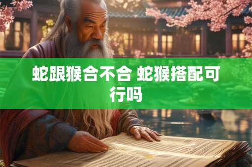 蛇跟猴合不合 蛇猴搭配可行吗