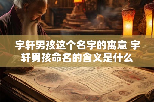 宇轩男孩这个名字的寓意 宇轩男孩命名的含义是什么