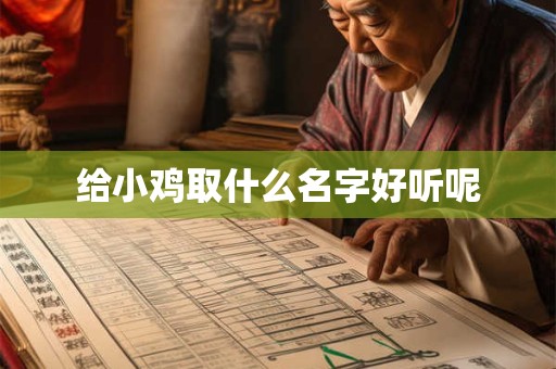 给小鸡取什么名字好听呢
