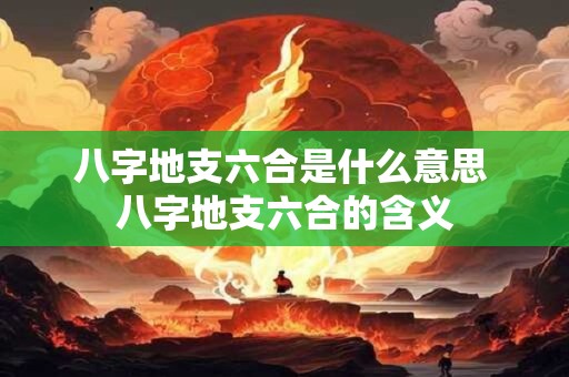 八字地支六合是什么意思 八字地支六合的含义