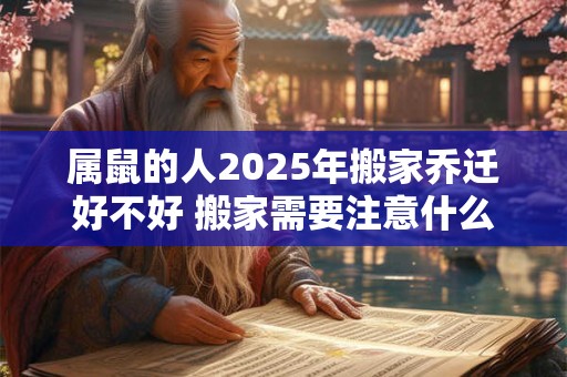 属鼠的人2025年搬家乔迁好不好 搬家需要注意什么