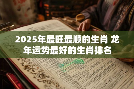 2025年最旺最顺的生肖 龙年运势最好的生肖排名