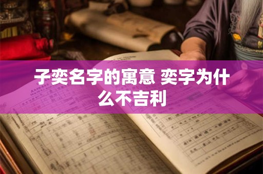 子奕名字的寓意 奕字为什么不吉利