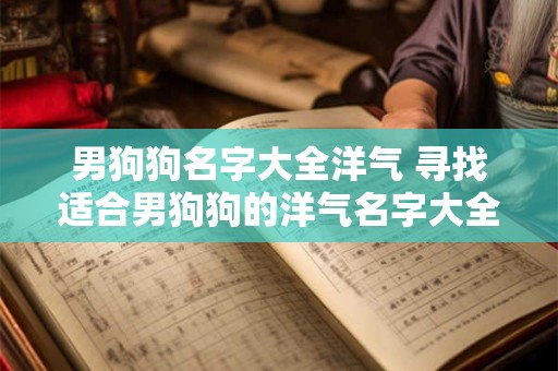 男狗狗名字大全洋气 寻找适合男狗狗的洋气名字大全推荐