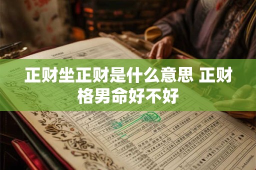 正财坐正财是什么意思 正财格男命好不好
