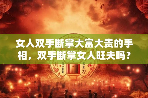 女人双手断掌大富大贵的手相，双手断掌女人旺夫吗？