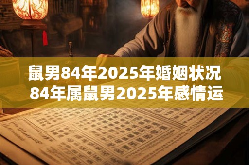 鼠男84年2025年婚姻状况 84年属鼠男2025年感情运势 鼠男84年2025年婚姻状况 84年属鼠男2025年感情运势