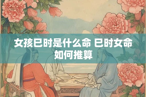 女孩巳时是什么命 巳时女命如何推算