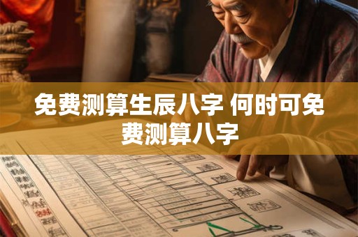 免费测算生辰八字 何时可免费测算八字
