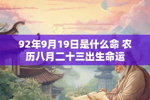 92年9月19日是什么命 农历八月二十三出生命运 92年9月19日是什么命 农历八月二十三出生命运