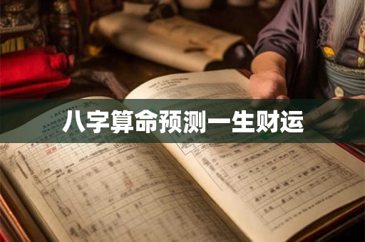 八字算命预测一生财运