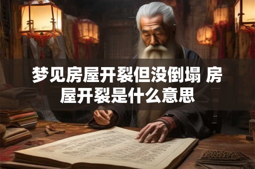 梦见房屋开裂但没倒塌 房屋开裂是什么意思