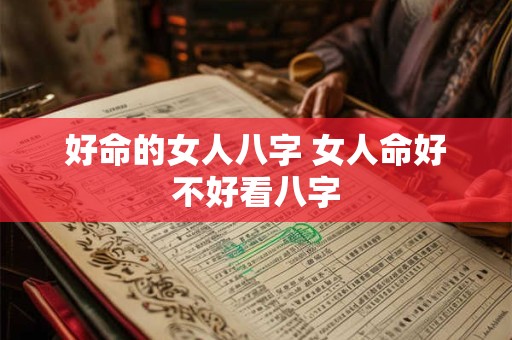 好命的女人八字 女人命好不好看八字