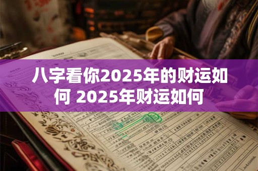 八字看你2025年的财运如何 2025年财运如何