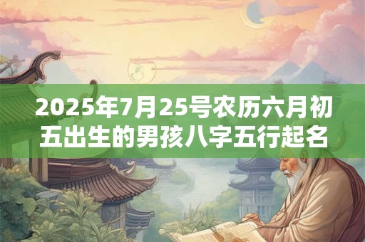 2025年7月25号农历六月初五出生的男孩八字五行起名字
