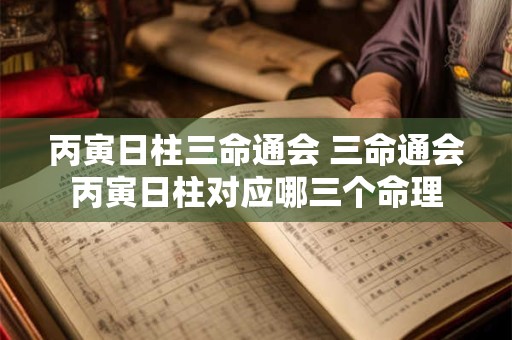 丙寅日柱三命通会 三命通会丙寅日柱对应哪三个命理