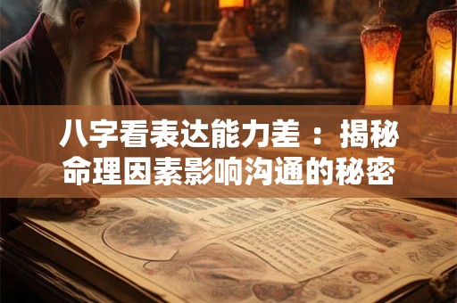 八字看表达能力差 :揭秘命理因素影响沟通的秘密 八字看表达能力差 :揭秘命理因素影响沟通的秘密