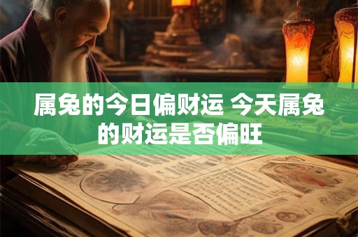 属兔的今日偏财运 今天属兔的财运是否偏旺