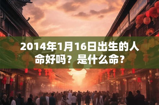 2014年1月16日出生的人命好吗？是什么命？