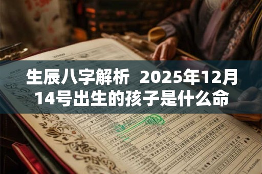 生辰八字解析  2025年12月14号出生的孩子是什么命