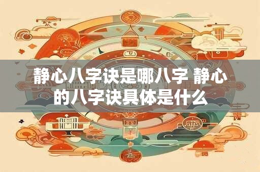 静心八字诀是哪八字 静心的八字诀具体是什么