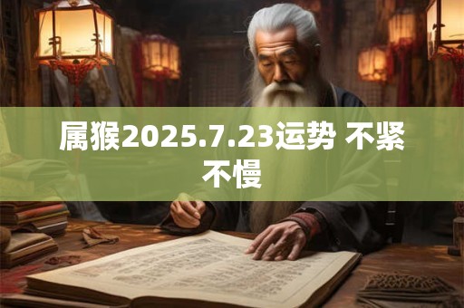 属猴2025.7.23运势 不紧不慢