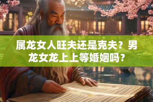 属龙女人旺夫还是克夫？男龙女龙上上等婚姻吗？