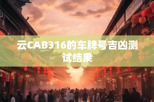 云CAB316的车牌号吉凶测试结果