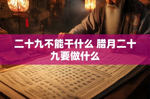 二十九不能干什么 腊月二十九要做什么