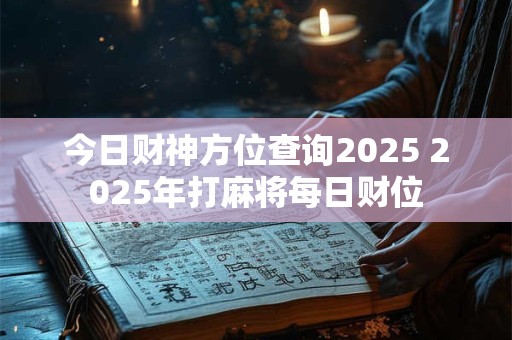 今日财神方位查询2026 2026年打麻将每日财位