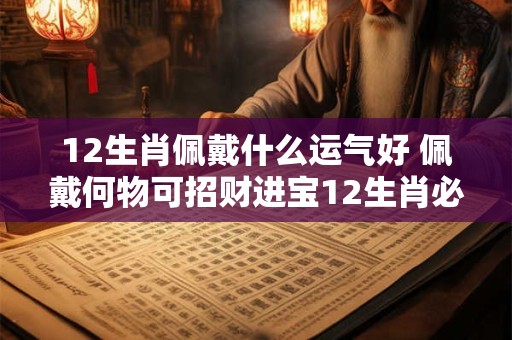 12生肖佩戴什么运气好 佩戴何物可招财进宝12生肖必知
