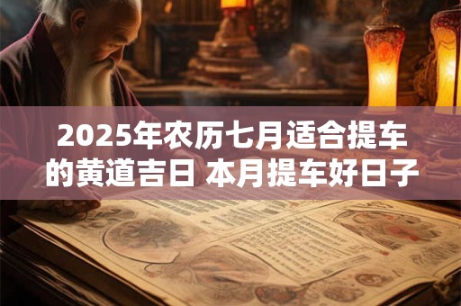2025年农历七月适合提车的黄道吉日 本月提车好日子