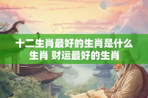 十二生肖最好的生肖是什么生肖 财运最好的生肖