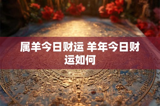 属羊今日财运 羊年今日财运如何