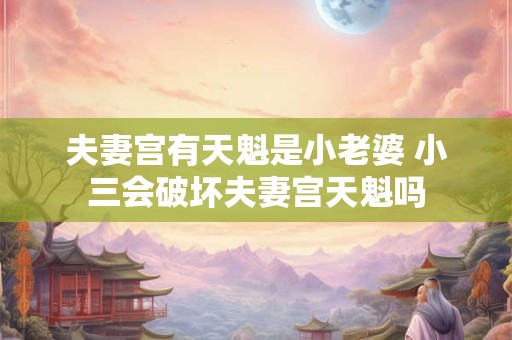 夫妻宫有天魁是小老婆 小三会破坏夫妻宫天魁吗