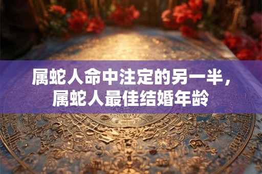 属蛇人命中注定的另一半，属蛇人最佳结婚年龄
