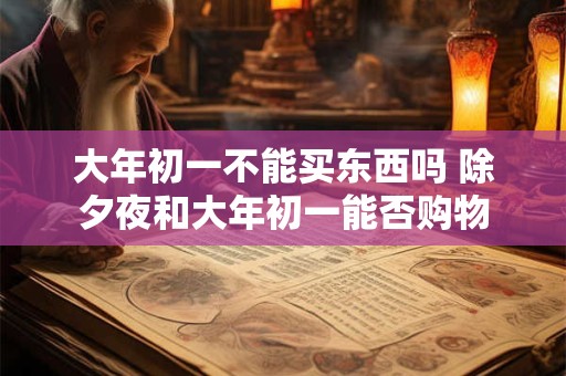 大年初一不能买东西吗 除夕夜和大年初一能否购物