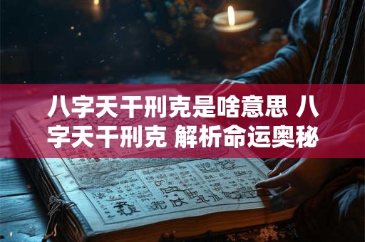 八字天干刑克是啥意思 八字天干刑克 解析命运奥秘! 八字天干刑克是啥意思 八字天干刑克 解析命运奥秘!
