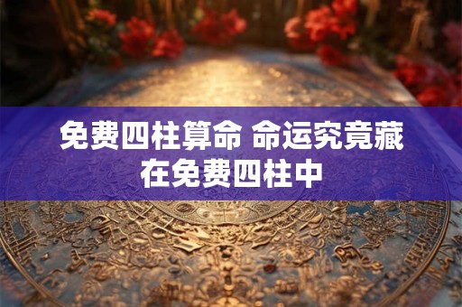 免费四柱算命 命运究竟藏在免费四柱中