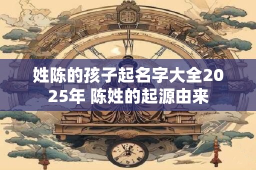 姓陈的孩子起名字大全2025年 陈姓的起源由来