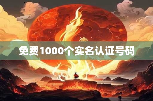 免费1000个实名认证号码