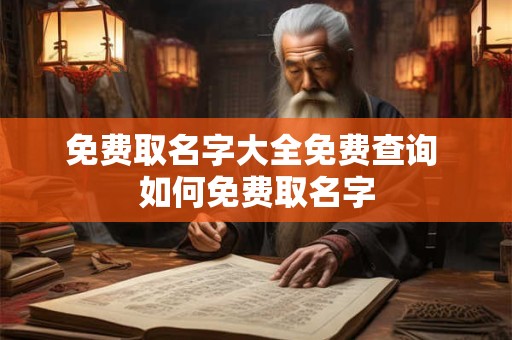 免费取名字大全免费查询 如何免费取名字