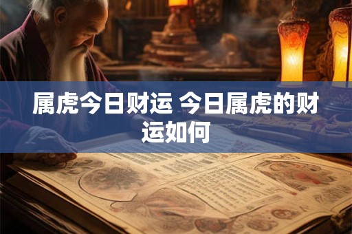 属虎今日财运 今日属虎的财运如何