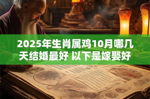 2025年生肖属鸡10月哪几天结婚最好 以下是嫁娶好日子